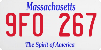 MA license plate 9FO267