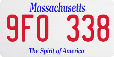 MA license plate 9FO338