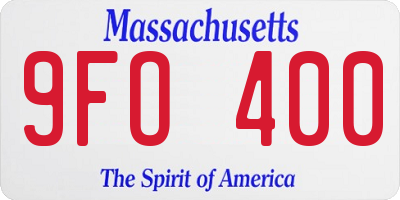 MA license plate 9FO400