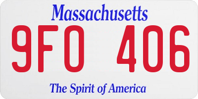 MA license plate 9FO406
