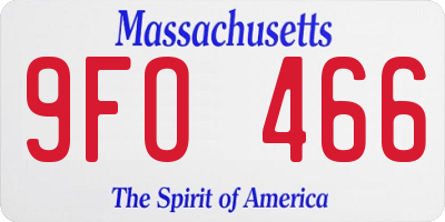 MA license plate 9FO466
