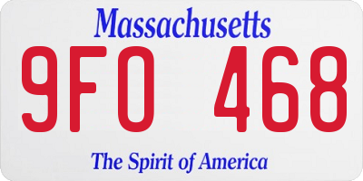 MA license plate 9FO468