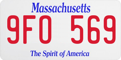 MA license plate 9FO569