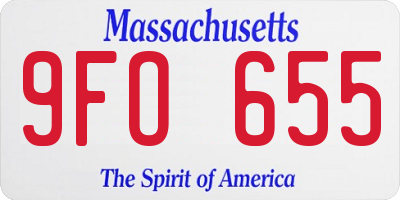 MA license plate 9FO655