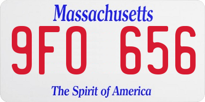 MA license plate 9FO656