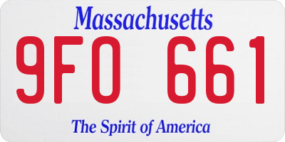 MA license plate 9FO661