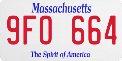 MA license plate 9FO664
