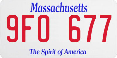 MA license plate 9FO677