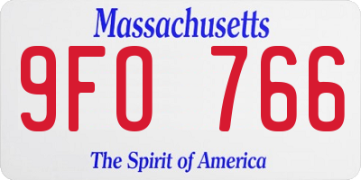 MA license plate 9FO766