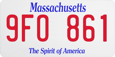 MA license plate 9FO861
