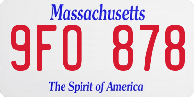 MA license plate 9FO878