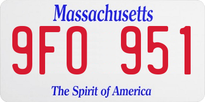 MA license plate 9FO951