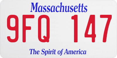 MA license plate 9FQ147