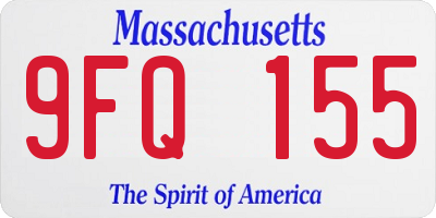 MA license plate 9FQ155