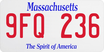 MA license plate 9FQ236