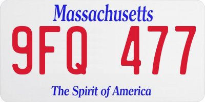 MA license plate 9FQ477