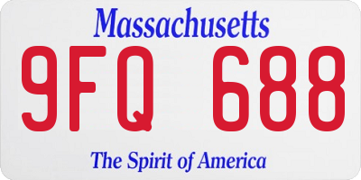 MA license plate 9FQ688