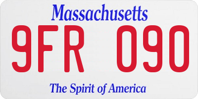 MA license plate 9FR090