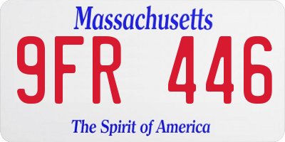 MA license plate 9FR446