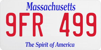 MA license plate 9FR499