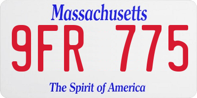 MA license plate 9FR775
