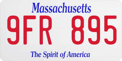 MA license plate 9FR895