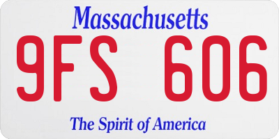 MA license plate 9FS606
