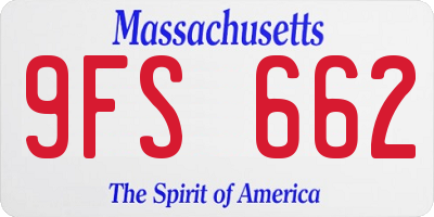 MA license plate 9FS662