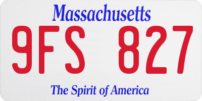 MA license plate 9FS827