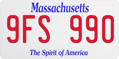 MA license plate 9FS990