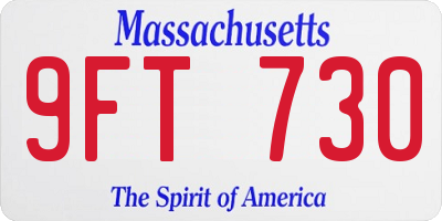 MA license plate 9FT730