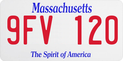 MA license plate 9FV120