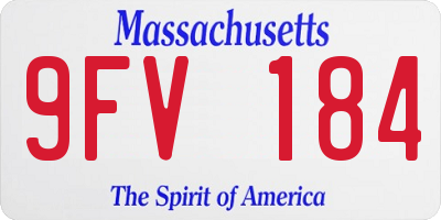 MA license plate 9FV184
