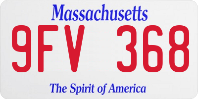 MA license plate 9FV368