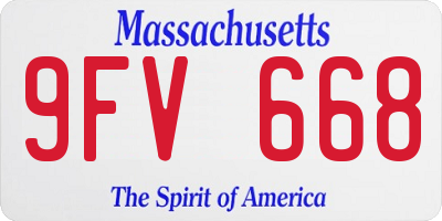 MA license plate 9FV668