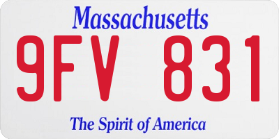 MA license plate 9FV831