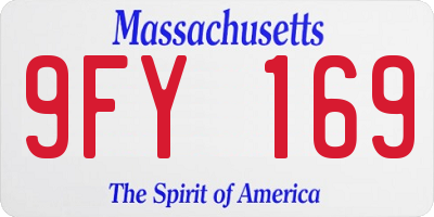 MA license plate 9FY169