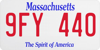 MA license plate 9FY440
