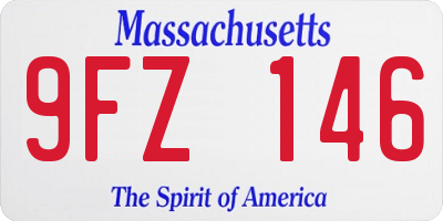 MA license plate 9FZ146