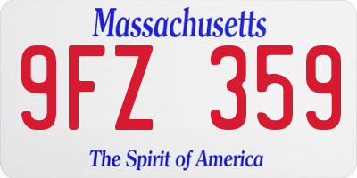MA license plate 9FZ359