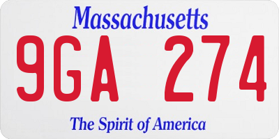 MA license plate 9GA274