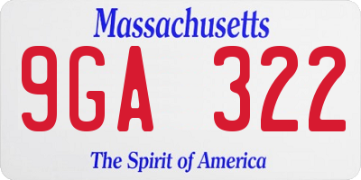 MA license plate 9GA322