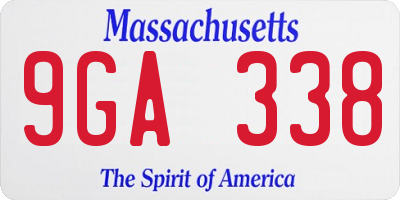 MA license plate 9GA338
