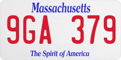 MA license plate 9GA379