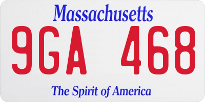 MA license plate 9GA468