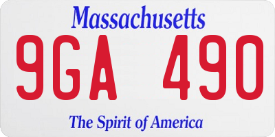 MA license plate 9GA490