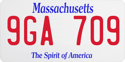 MA license plate 9GA709