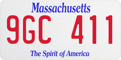 MA license plate 9GC411
