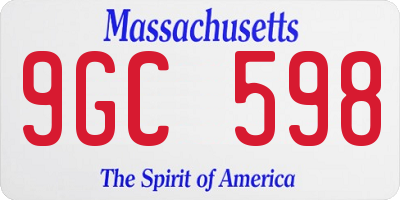 MA license plate 9GC598