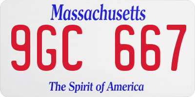 MA license plate 9GC667